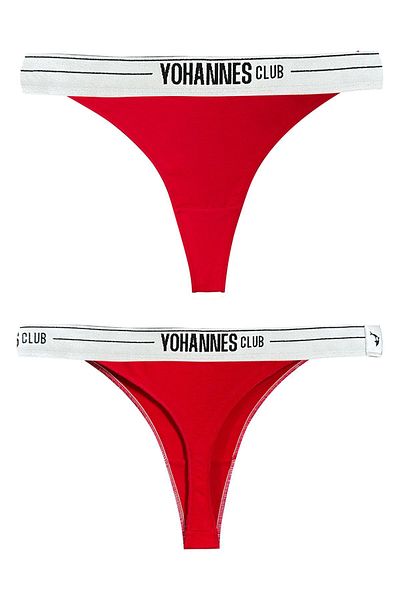 Yohannes Club Chiloți tanga cu bandă de cauciuc pentru femei, 4 piese, somon, roșu, bleumarin, negru