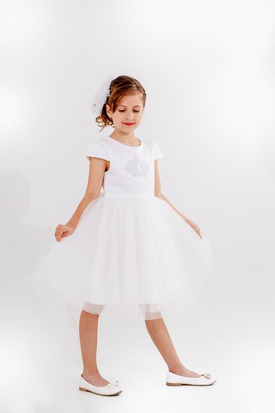 Eray Kids Κοριτσίστικο βραδινό φόρεμα από τούλι Καλοκαιρινό φόρεμα με στάμπα με λεπτομέρεια με φιόγκο 5-8 ετών