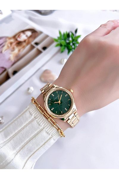 Coliseum مجموعة ساعات يد نسائية وسوار بتصميم خاص من سلسلة Vintage - CL8369.M8