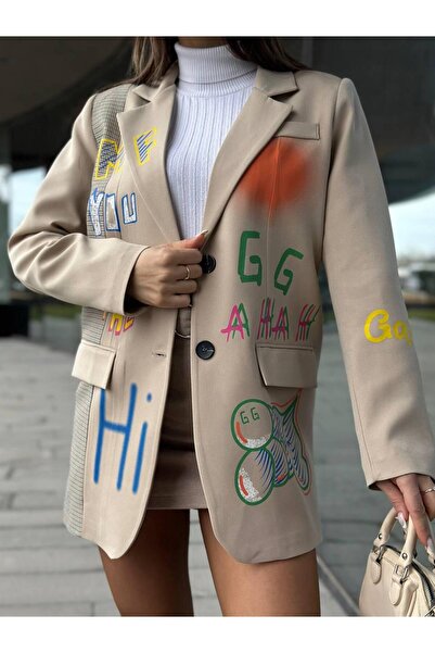 LOKADI Γυναικείο μπουφάν Oversize με στάμπα