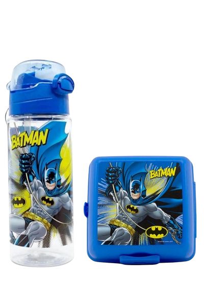 Batman زجاجة مياه مرخصة سعة 500 مل ومجموعة حاوية تغذية بأربعة أقسام DDCQ22571