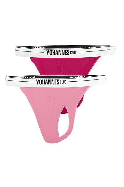 Yohannes Club Γυναικεία, Στριγκάκια από καουτσούκ, 2 τεμαχίων, πούδρα, ροζ