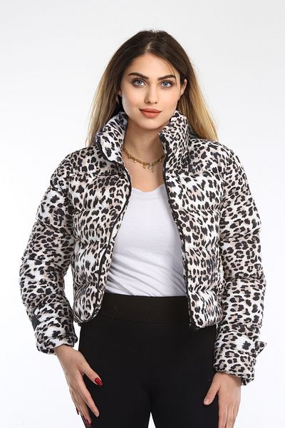 abawax PALTOAN PUF CU GOLIȚĂ LEOPARD
