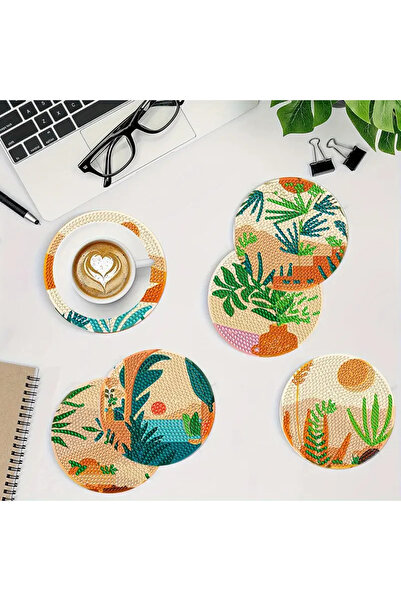 Generic Brand Diamond Painting Diamond Painting Coaster Set for Adults and Children Diamond Painting