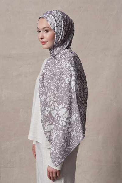 Qef Gray Minimal Patterned Shawl Modal Brush