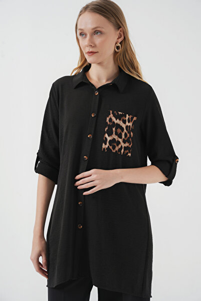 Bigdart 5851 Košeľová tunika - Čierna