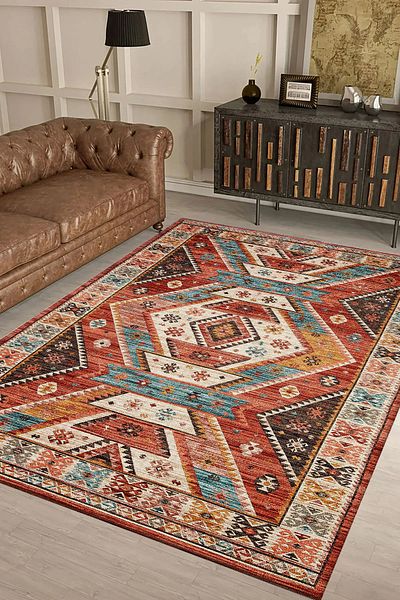 G&C HOME Rug Pattern Digital Printing Washable Non-Slip Base Thin Living Room Kitchen Balcony Carpet Runner