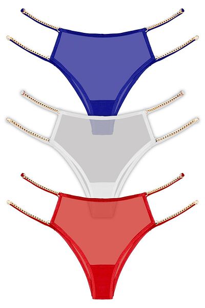 Cottonhill Chiloți Brazilia Femei Cu Tulle Elastic Reglabil Pachet 3-2