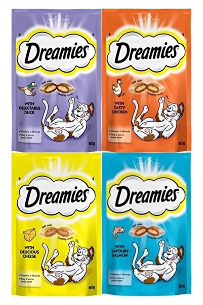 Dreamies Kedi Ödül Maması 60 gr 4'lü Ördek-Tavuk-Peynir-Somon