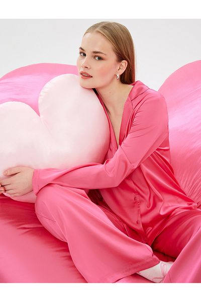 Koton Pyjamahose aus Satin mit weitem Bein und Standard-Taille