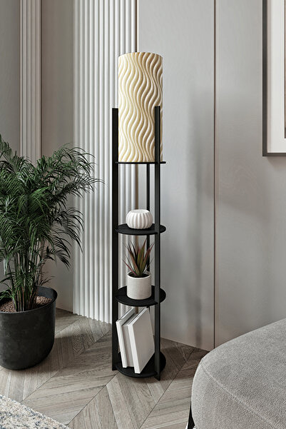 İnter Home RADIANTE YUVARLAK RAFLI LAMBADER MADRAN CEVİZ