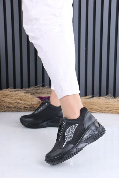 sefayol Γυναικεία αθλητικά παπούτσια Fortune Black Matte Leather