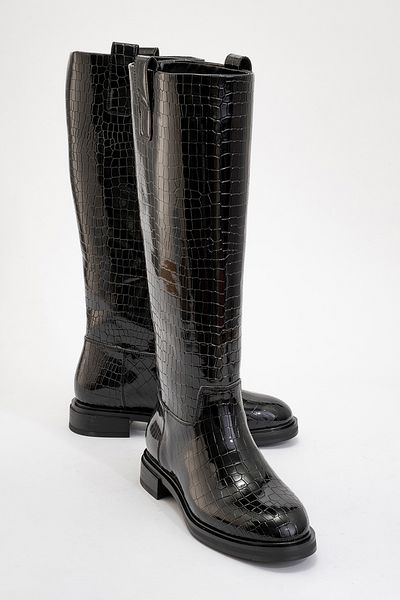 LuviShoes Γυναικείες μπότες ιππασίας ALASKA Black Print