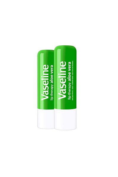 Vaseline Lip Therapy Lip Care Cream Aloe Vera 4.8 Gr X2