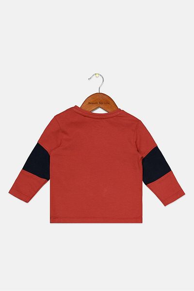 s.Oliver Toddlers Boy Crew Neck Printed Long Sleeve Tops, Bricks