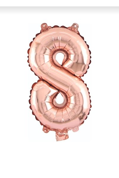 ATAKENT PARTİ 8 Rosegold Numbers Foil Balloons - Large Size 76 cm