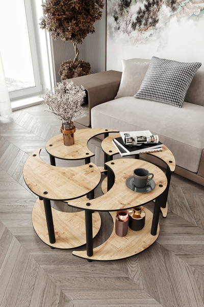 Halımax YİN YANG UNITY SERENITY ORTA SEHPA 4 LÜ MEŞE 70 CM