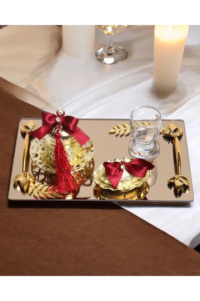 CyzHome Harmony Gold Groom Coffee Cup Tray