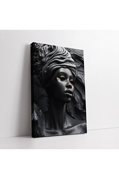 KOSS Dijital Διακοσμητικός πίνακας σε καμβά με αφηρημένη εμφάνιση μαύρου μαρμ...