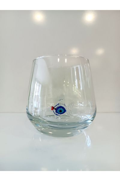 ADAMODART Evil Eye Beaded Fish Glass Figured Water Cup