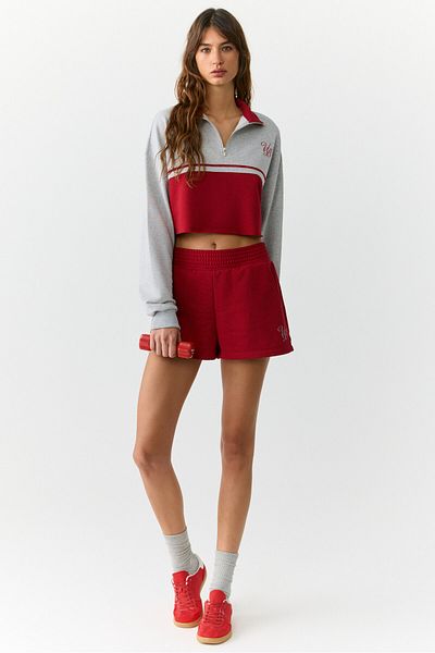 Urban Beat Urbanbeat Damen-Shorts mit elastischem Bund und Taschendruck, Relaxed Red Shorts