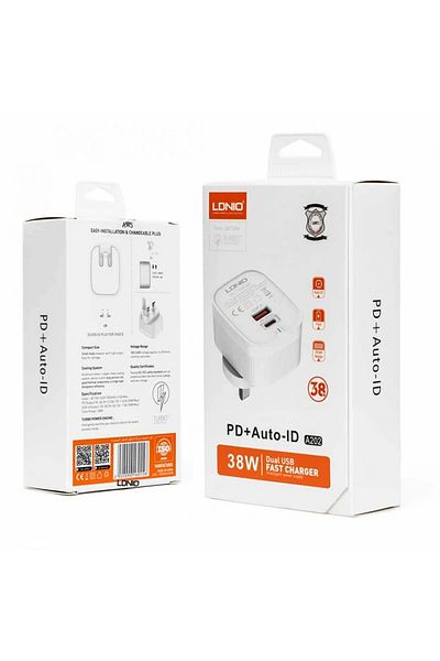 LDNIO Fast Charger- PD+Auto - ID   38W Max