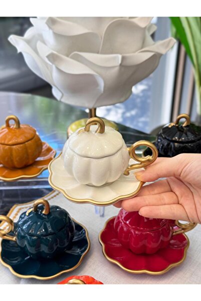 Onedekor 6-Piece Colorful Luxury Pumpkin - Coffee Cup with Lid