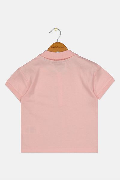 Nautica Toddlers Girl Short Sleeve Embroidered Logo Polo Shirts, Pink