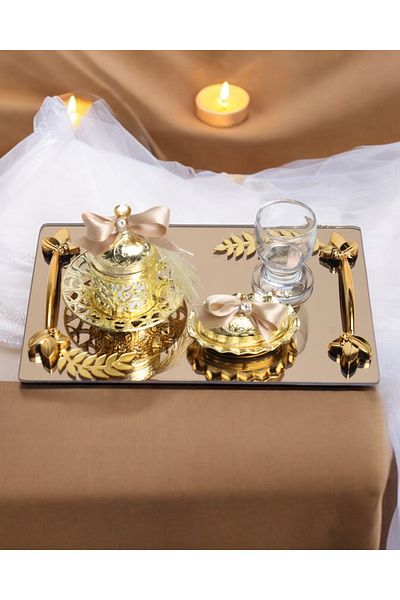 CyzHome Harmony Gold Groom Coffee Cup Tray