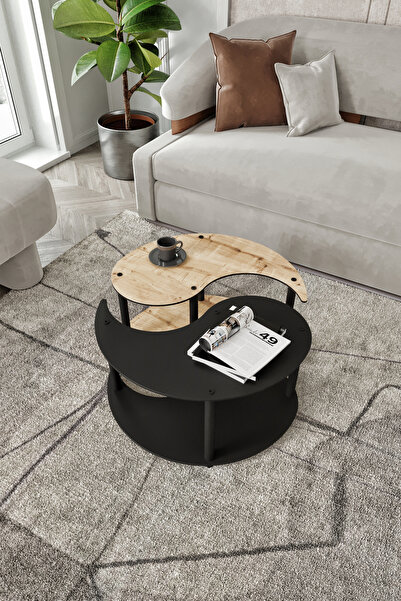 Halımax Yin Yang Unıty Serenıty Orta Sehpa 2 Li Safir Siyah 70 Cm