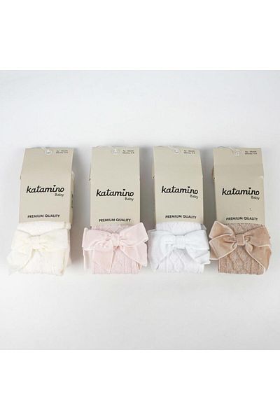 Katamino Baby Girl Pantyhose Argyle with Bow Accessories