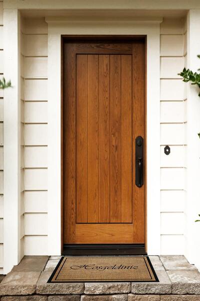 Buket Home Wicker Patterned Welcome Door Mat - 45X70 Decorative Door Front