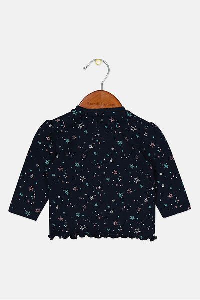 s.Oliver Toddlers Girl Long Sleeve Allover Print Top, Navy Combo