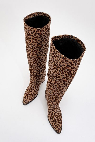 LuviShoes 120 Γυναικείες μπότες με χοντρό τακούνι με μαύρο κίτρινο σχέδιο