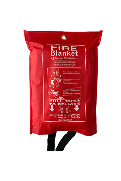 Bilgeden Cam Elyafı Fiberglass Yangın Battaniyesi 150x180cm Fire Blanket Cepli Model