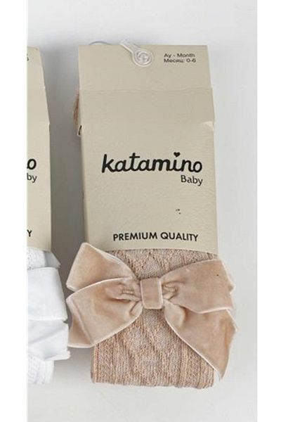 Katamino Baby Girl Pantyhose Argyle with Bow Accessories
