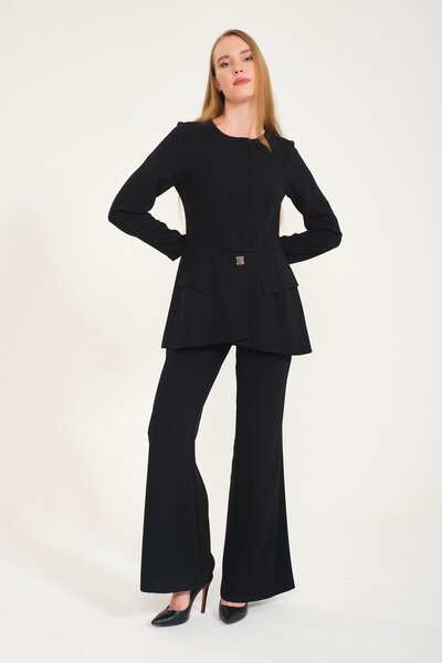 Mimya Siyah Kruvaze Allerli Tulum 5420