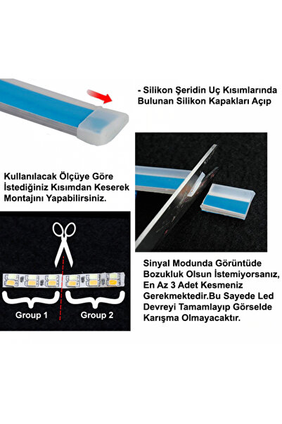 Rukye Shop Far Üstü Kayar Led Açılış Animasyonlu Selamlamalı Sinyalli Far Kayar Led 60cm 2 Adet