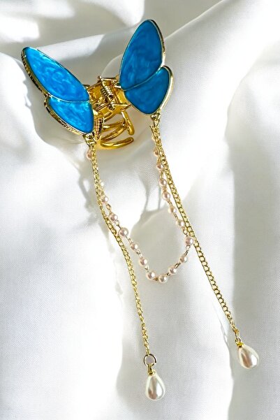 PETEK AKSESUAR Медальон с перла във формата на пеперуда с закопчалка