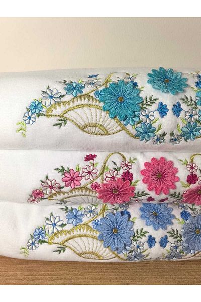 Peacock 3-Piece Three-Dimensional Hand & Face Towels 50 X 90 (2600Gr)