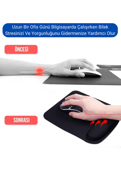 BLACK DEER Ergoplus Mouse Pad with Wrist Support Ergonomic Non-Slip Base Mouse Pad, Wrist Protector Design