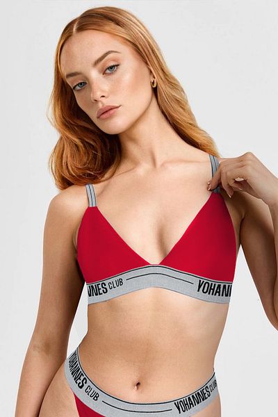 Yohannes Club Red Single Rubber Strap Women's Bra