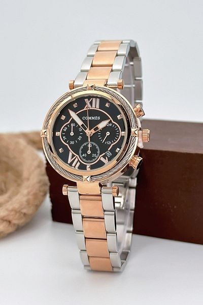 COMMES Women's Wristwatch with Calendar Steel Cord 3 Atm Water Resistant Bracelet Gift