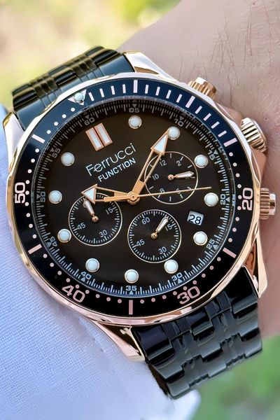 Ferrucci Function Men's Wristwatch Steel Strap Steel Case 3 Atm Water Resistance