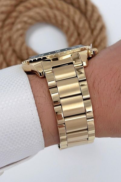 Bigotti Men's Wristwatch All Functions Active Gold Color Steel Cord Sdb003