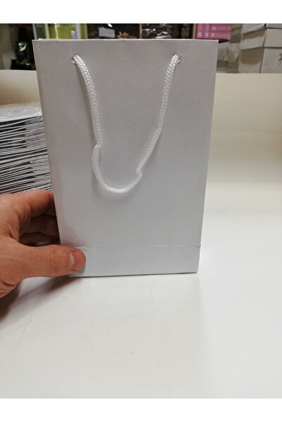 BURAKKUTU Karton Çanta Beyaz 12x17cm Paket Adeti 25 Lidir