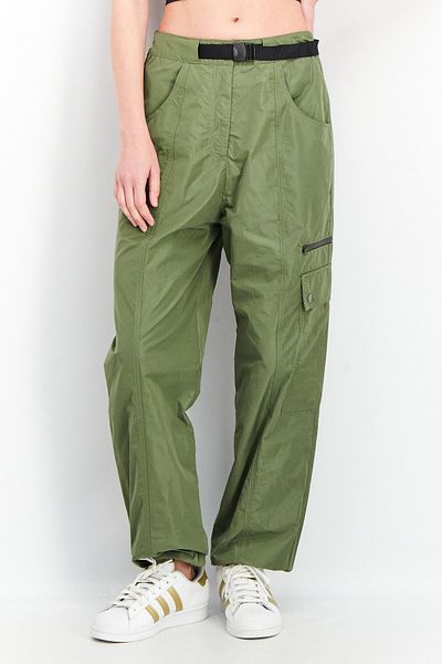 adidas Women High Waist Belted Solid Pants, Dark Green