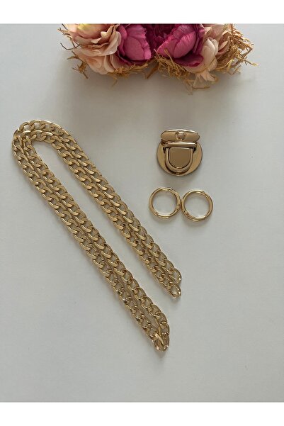 Knitted Bag Chain Lock Set - Metal Bag Accessory