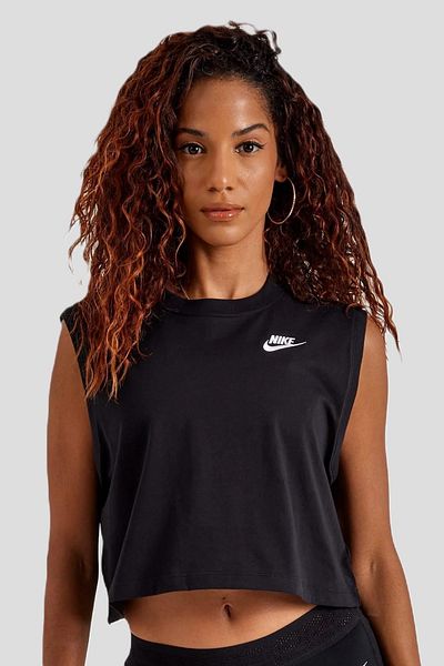 Nike Sportswear Club Women's Sleeveless Cropped Top Women's Crop Sleeveless T-Shirt Black