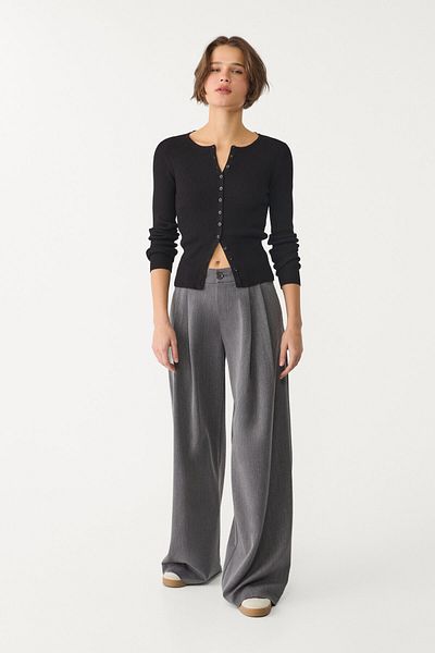 Stradivarius Ribbed knit cardigan with buttons